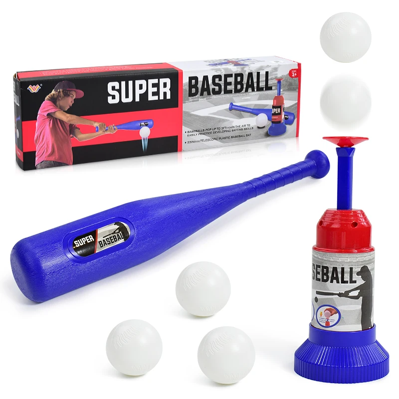 Máquina de béisbol automática con mango largo y ajustable, juguete para exteriores, apta para niños mayores de 3 años.