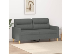 Sofá de 2 plazas de tela, 140 cm, gris oscuro, DKD HOME DECOR