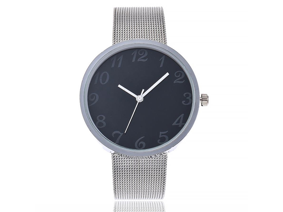 Reloj De Cuarzo De Moda Para Mujer Con Brazalete De Acero K083-g (plata Y Blanco)