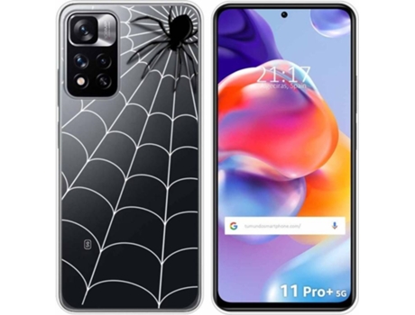 Carcasa para Xiaomi Redmi Note 11 Pro+ Plus 5G TUMUNDOSMARTPHONE Dibujos Transparente Araña Multicolor