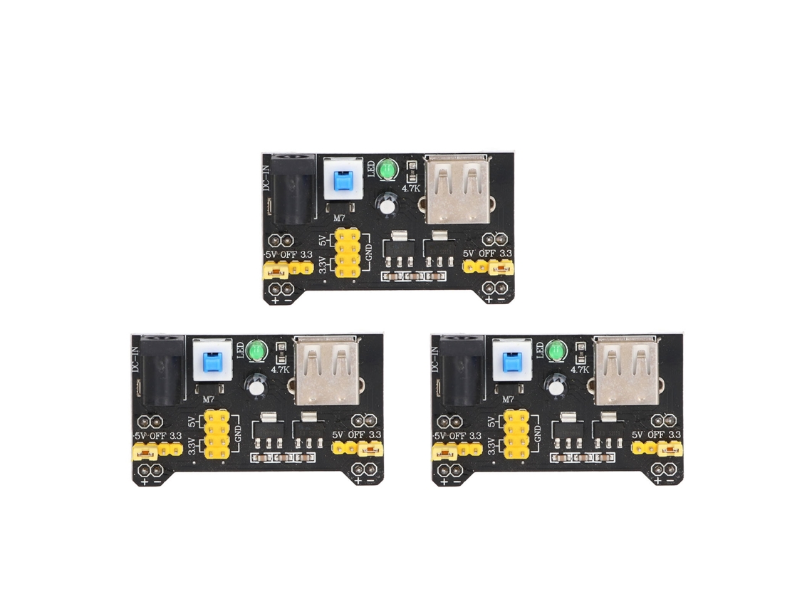 2026velora-módulo De Alimentación Para Breadboard Regulador De Voltaje Dc 3.3v 5v Salida Dual 3 Piezas