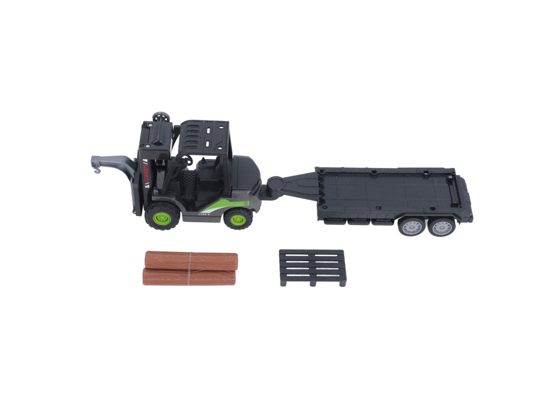 Dan26-modelo De Montacargas Con Camión Plano, Juguete De Camión De Construcción Con Grúa, Detalle Alto, 14.76in, Para Colección Y Decoración