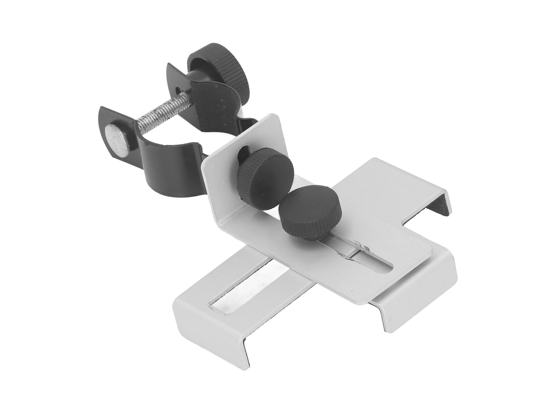 Adaptador universal para teléfono y telescopio, compatible con teléfonos móviles y microscopios.