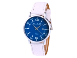 Reloj De Pulsera Analógico De Cuarzo Redondo Unisex Para Hombre Y Mujer, Color Blanco.