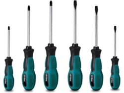 Set De 6 Destornilladores Magnéticos De Crv Con 3 Cabezas Planas Y 3 Phillips, Diseño Ergonómico Y Antideslizante Para Uso Diario
