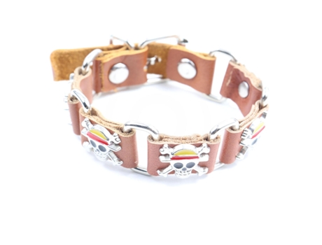 Pulsador de esqueleto pirata hombres mujeres joyas punk genuina ajustable