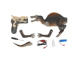 Rebe-brinquedo De Dinossauro Com Controle Remoto Simulação Com Luz Led Modelo Mecânico Elétrico Inteligente Marrom Cinza