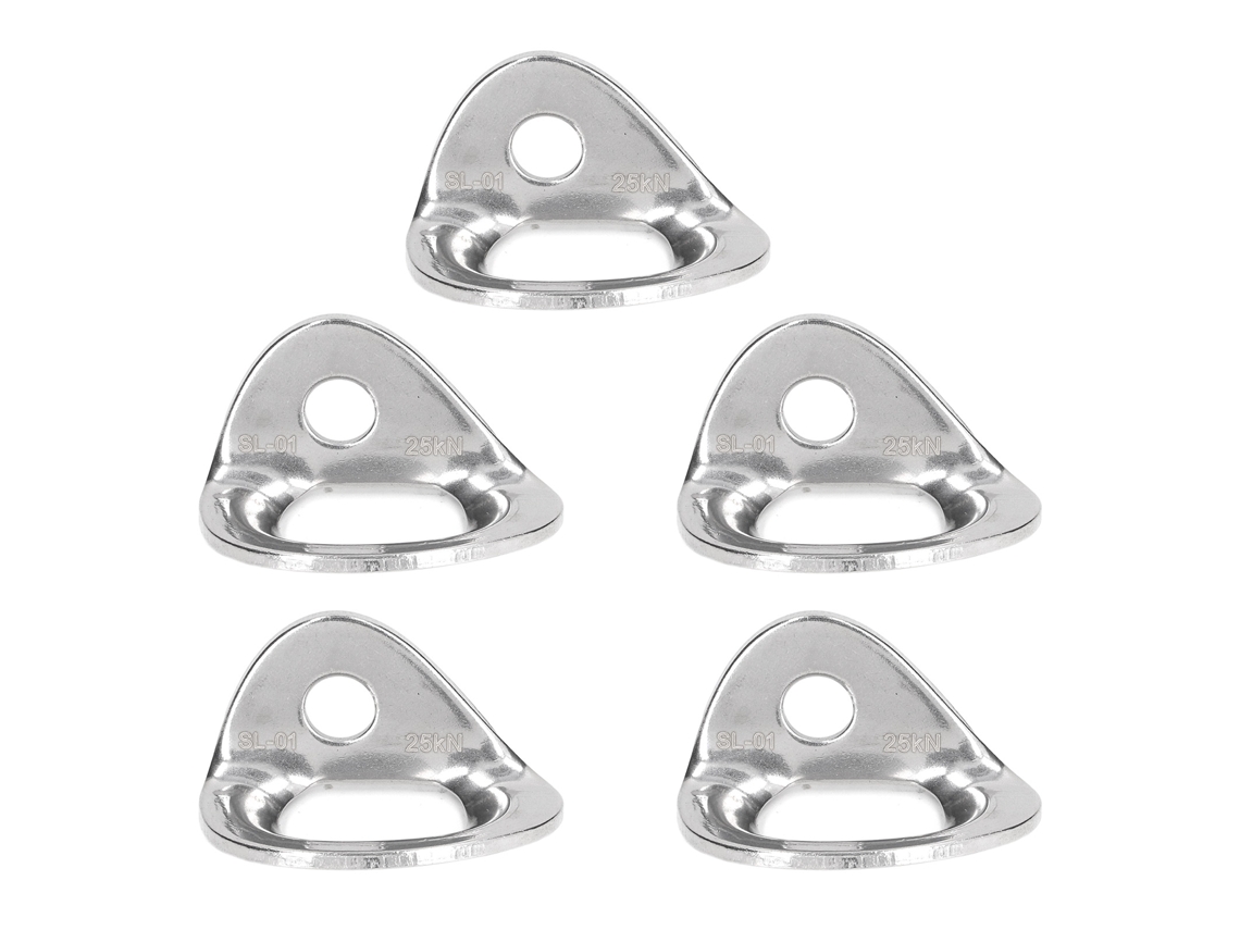 5 Ganchos De Anclaje De Acero Inoxidable 316 Para Escalada, Rápel Y Trabajos En Altura.