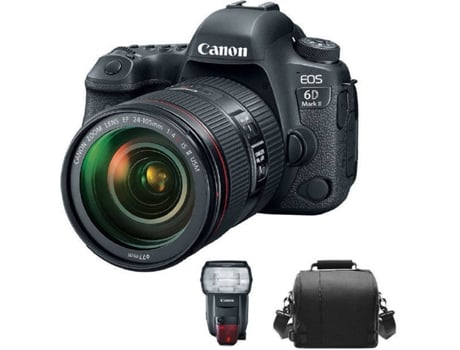 Cámara Reflex CANON EOS 6D II + Objectivo EF 24-105MM F4L IS II USM + Bolsa + Canon Flash 600EX II RT (Full Frame)