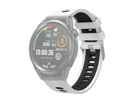 Correa de Silicona bicolor 20mm transpirable ajustable para Samsung Galaxy Watch 5 40mm/44mm/Watch 5 Pro 45mm - blanco/negro