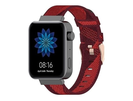 Pulsera Correa de Reloj de Nailon a Rayas de 18 mm para Xiaomi Mi Watch, Garmin Vivomove 3s / Vivoactive 4S Rojo VENISYMLIS
