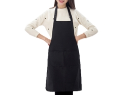Delantal de cocina ajustable para mujer con bolsillos, delantal negro reforzado para hombre, delantal de cocina largo, regalo