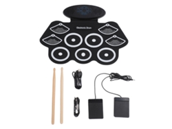 Batería Electrónica Portátil Con 9 Pads, Altavoces Estéreo Y Midi Para Niños Y Adultos.