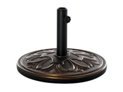 Soporte para sombrilla de cemento HDPE, mástil de 13 kg, 35-48 mm, Ø48x34 cm, color bronce.