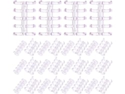 Paquete De 100 Anillas De Encuadernación Transparentes De 5 Agujeros Con Peines De Plástico Desmontables.