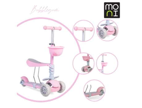 Patinete Infantil BUBBLEGUM con Asiento Regulable pink MONI