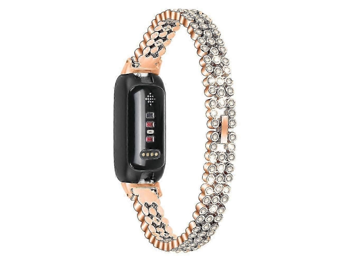 Pulseira De Substituição Para Smartwatch Fitbit Inspire 3, Com Decoração Em Strass E Liga Metálica.