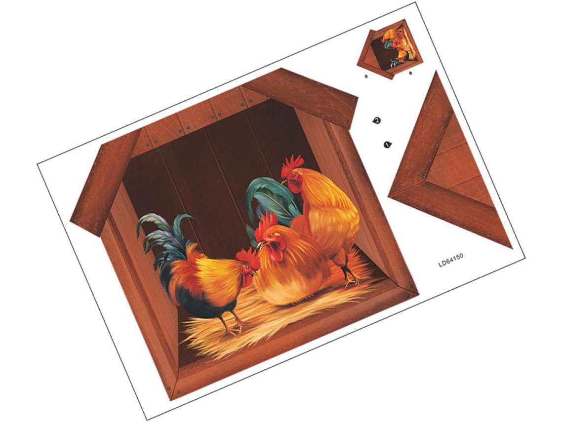 Pegatinas Decorativas Pared Habitaciones Niños Niñas Autoadhesivas Pvc Forma Pollo Única Duradera Ideales
