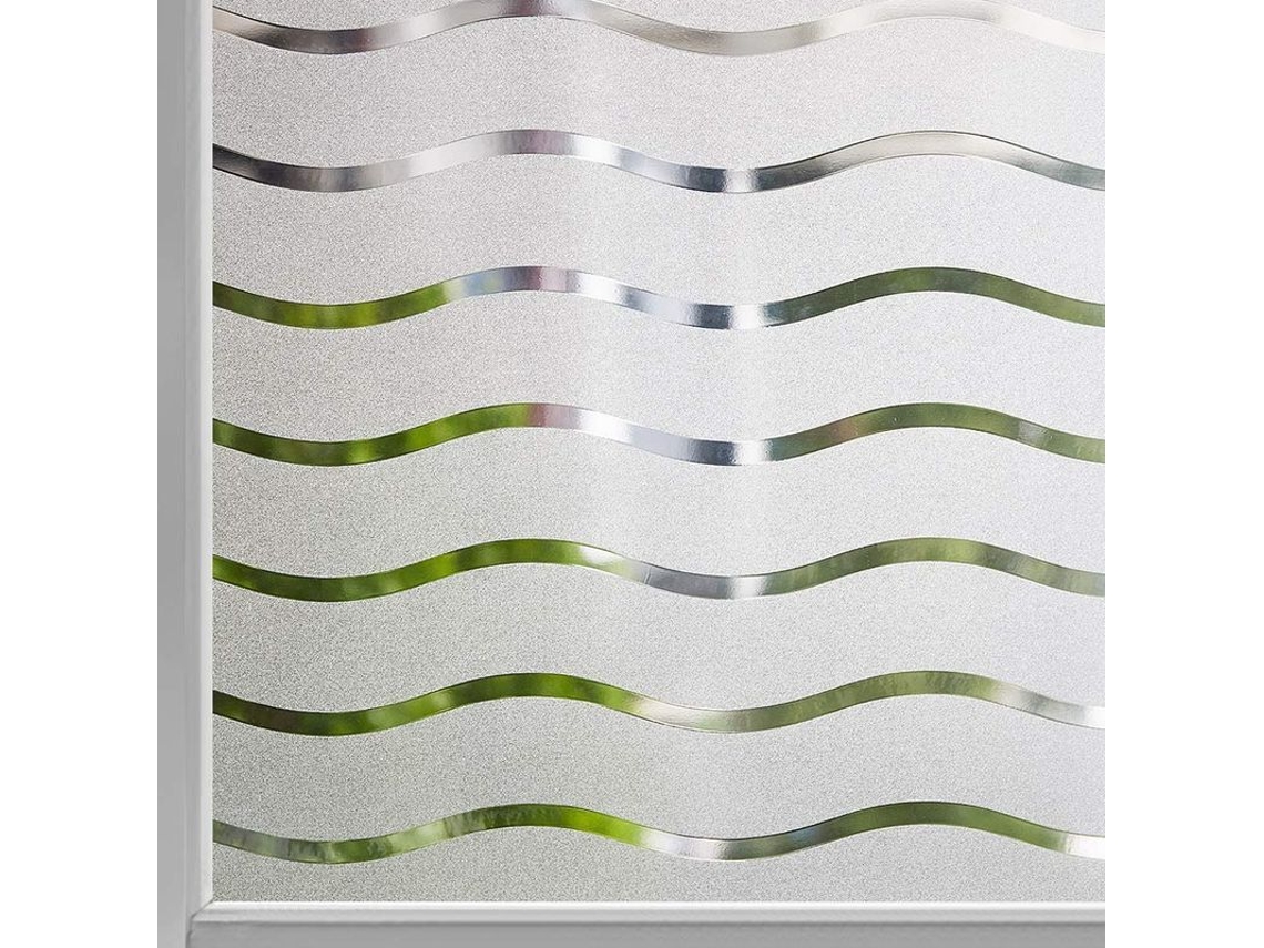 Lámina Autoadhesiva Para Ventanas Con Diseño Ondulado, 70% De Privacidad, Bloqueo Uv, 60x200cm
