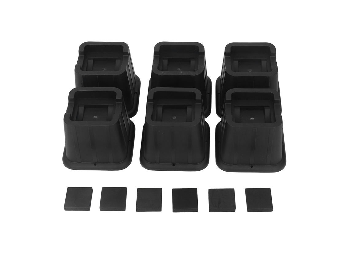 6 Juegos De Elevadores De Muebles De Plástico Negro, De 3 Pulgadas, Para Cama, Sofá, Mesa, Lavadora.
