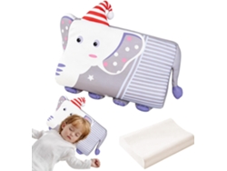 Almofada Infantil Ice Silk, Travesseiro Ergonômico De Espuma Viscoelástica Com Capa Removível 50x30cm/elefante Gertiz