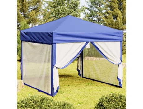 MAISON EXCLUSIVE Carpa para fiestas plegable con paredes laterales azul 3x3 m
