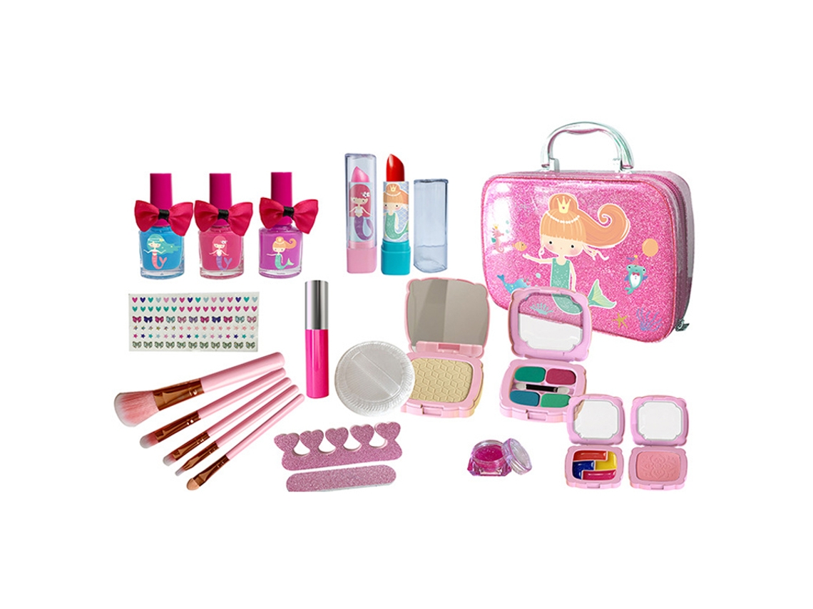 2026-kit De Maquillaje Para Niñas Lavable Sin Residuo Completo Con Labial Y Sombras De Ojos Para Niñas Pequeñas Tipo D