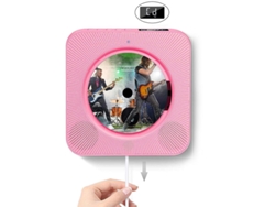 Reproductor De Cd Portátil Bluetooth Colgante Con Interruptor De Cable, Diseño Rosa, Para El Hogar Y La Escuela.