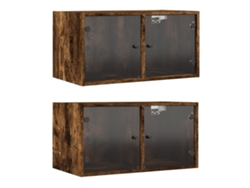 Conjunto 2 Mueble De Pared VIDAXL Marrón Madera contrachapada (68.5x37x35 cm)