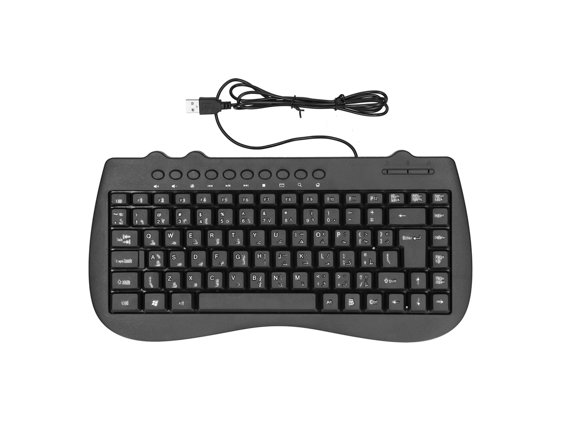 Teclado Usb Kb-301b 87 Teclas Ajustável Ergonomico Plug And Play Para Pc Laptop Gamer