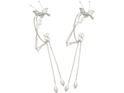 Brincos De Pressão Femininos, Estilo Bracelete, Com Pérolas E Borlas, Sem Necessidade De Furo Na Orelha, Para Meninas.