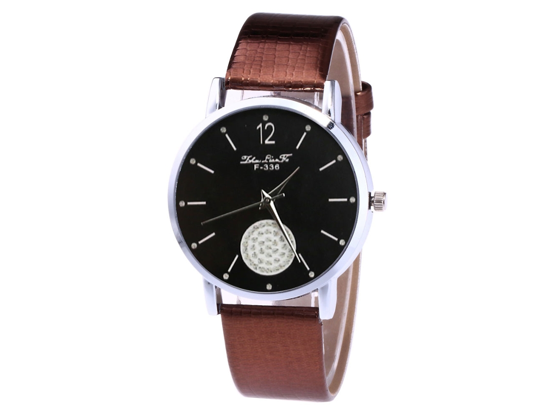 Reloj De Pulsera De Cuero Para Parejas, Hombres, Mujeres Y Estudiantes, De Cuarzo, Sencillo, Color Marrón.