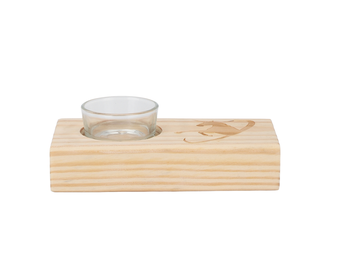 Exquisito portavelas aromático de madera para decoración de mesa y hogar