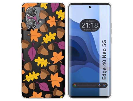 Funda Diseño Otoño para Motorola Edge 40 Neo 5G TUMUNDOSMARTPHONE Silicona Multicolor
