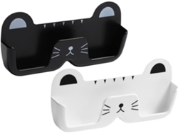 Juego 2 Organizadores Gafas Abs Montaje Pared Estuche Blanco Negro Compacta Hogar Soporte Colgante Práctico