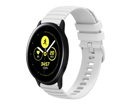 Correa de reloj inteligente para Samsung Galaxy Watch Active 40 mm 20 mm Correa de reloj de silicona de color sólido con puntos ondulados (blanco)