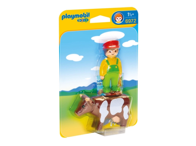 PLAYMOBIL 1.2.3: Granjero con vaca (Edad Mínima: 1,5)