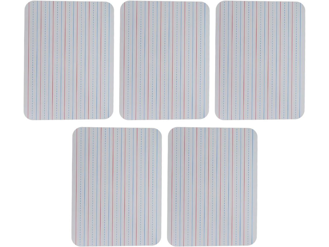 Juego De 5 Pizarras Blancas De Borrado En Seco De Doble Cara, Rayadas Y En Blanco, 23 X 30 Cm, Portátiles.