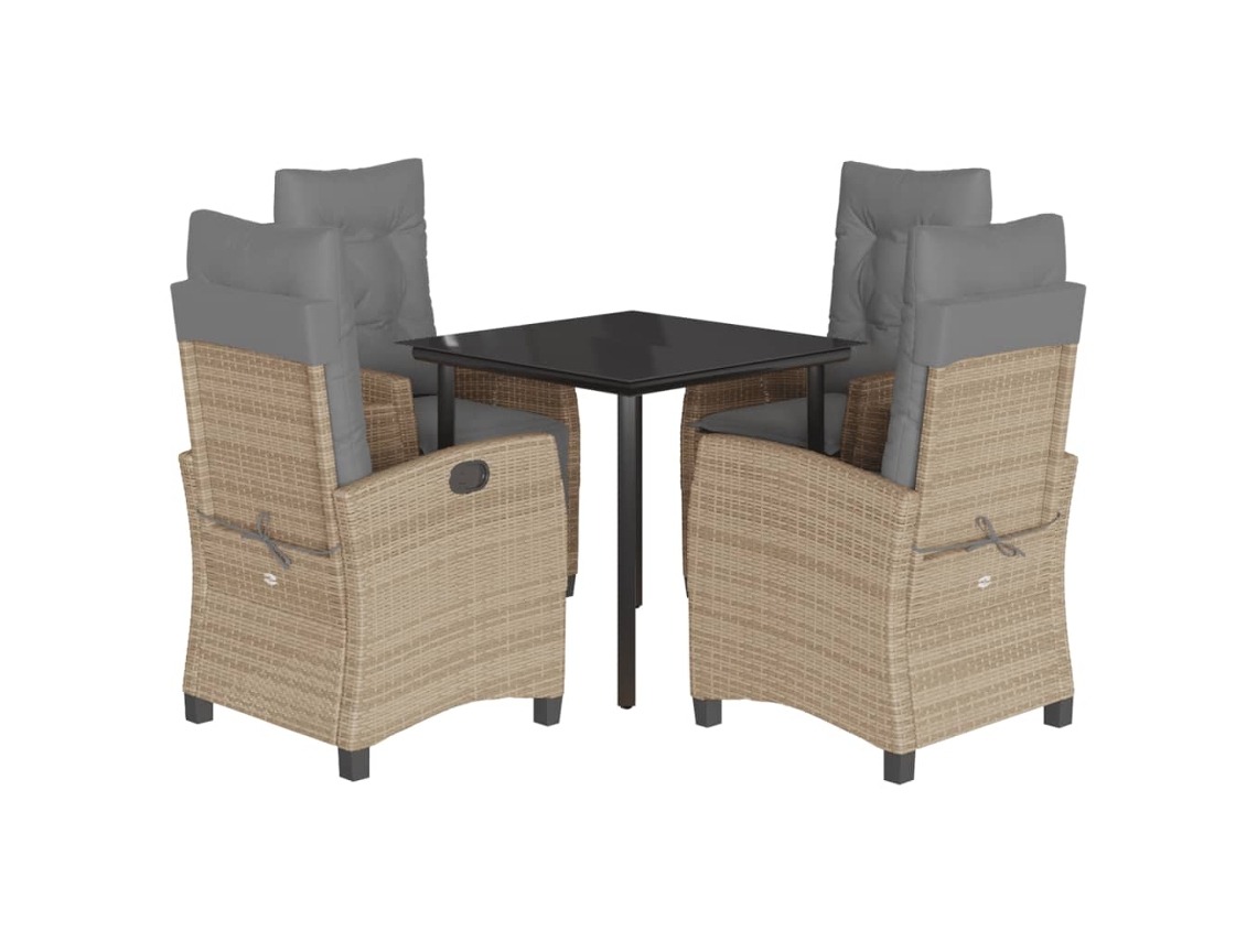 Maison Exclusive - Set Comedor De Jardín 5 Pzas Con Cojines Ratán Sintético Beige