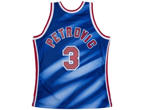 Camiseta de Hombre MITCHELL NESS Tirantes Maillot Nba Drazen Petrovic New Azul (S)