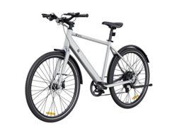 Bicicleta eléctrica Dyu Stroll 1, 250 W, 36 V, 9 Ah, 25 km/h, autonomía de 100 km, freno de disco hidráulico doble, Shimano, 7 velocidades, color plateado.