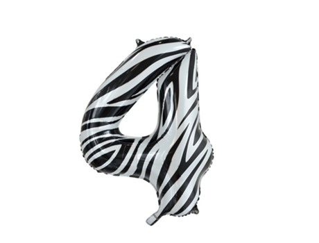 Globo WEFIESTA Foil Número 4 Zebra
