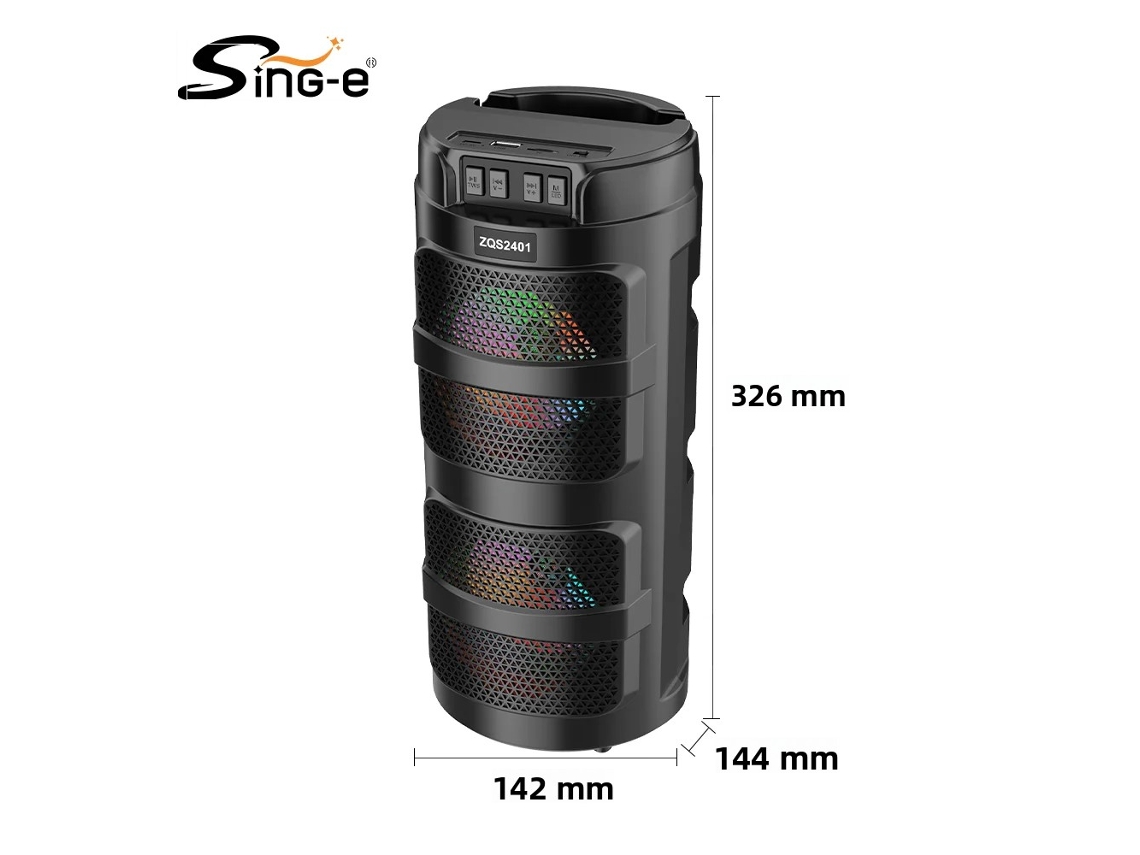 Altavoz Bluetooth Portátil De 4 Pulgadas Con Led De Alto Volumen Y Diseño Resistente Al Agua.