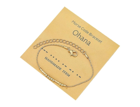 Pulsera de código de Morse Golden Metal Morse Pulsera Morse Code Bracelet Ohana