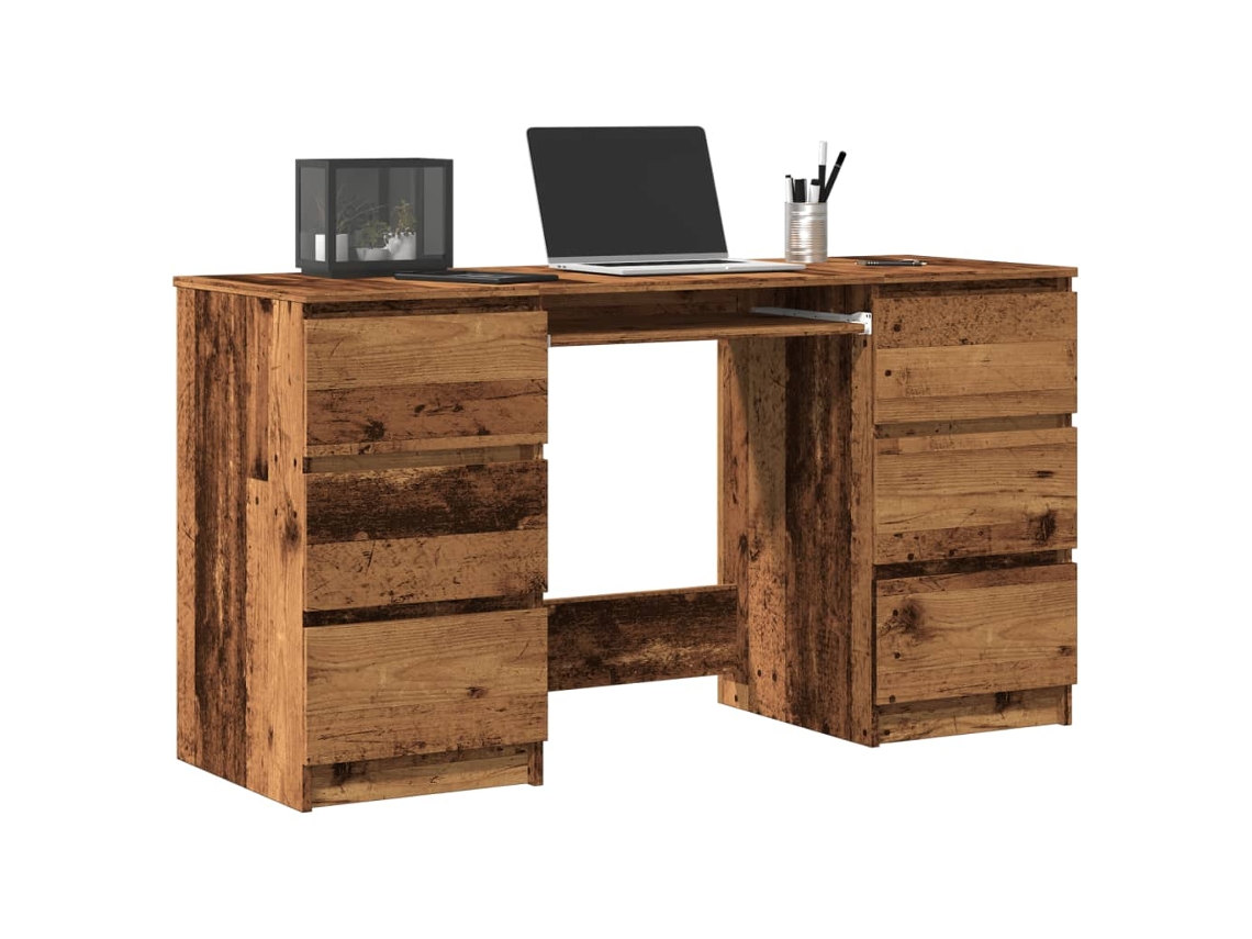 Escritorio madera de ingeniería envejecida 140x50x77 cm