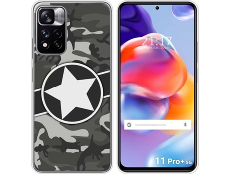 Carcasa para Xiaomi Redmi Note 11 Pro+ Plus 5G TUMUNDOSMARTPHONE Dibujos Camuflaje 02 Multicolor