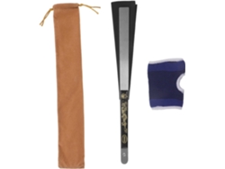 Abanico Chino Plegable Negro Acero Inoxidable 65 34 Protector Estuche Almacenamiento Portátil Danza Decoración