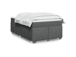 Cama Box Spring Con Colchón Tela Gris Oscuro 120x200 Cm
