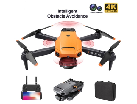 Dron P8 con cámara dual 4K ESC HD (2 baterías - Duración de la batería: 12 min - Naranja) YIZHOOD