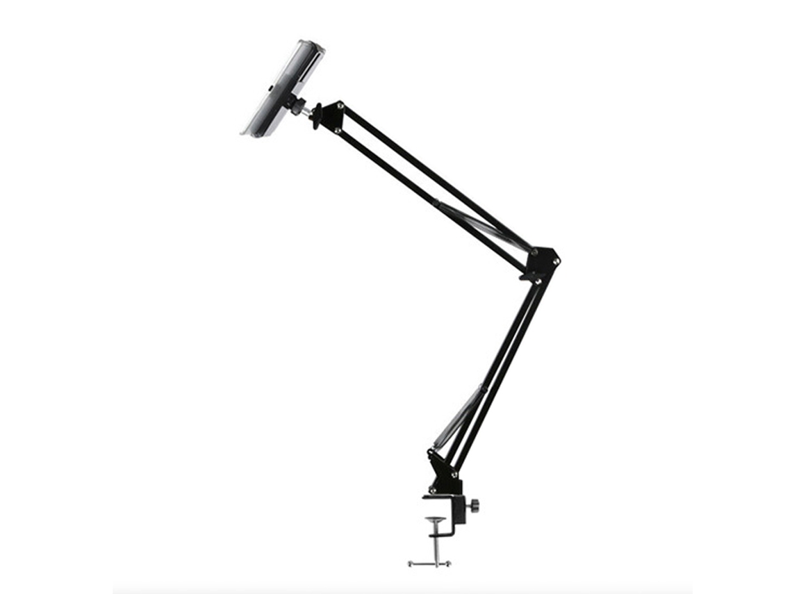 Soporte Para Teléfono Y Tableta Con Brazo Metálico Largo Y Abrazadera Para Escritorio, Cama, Oficina Y Cocina.